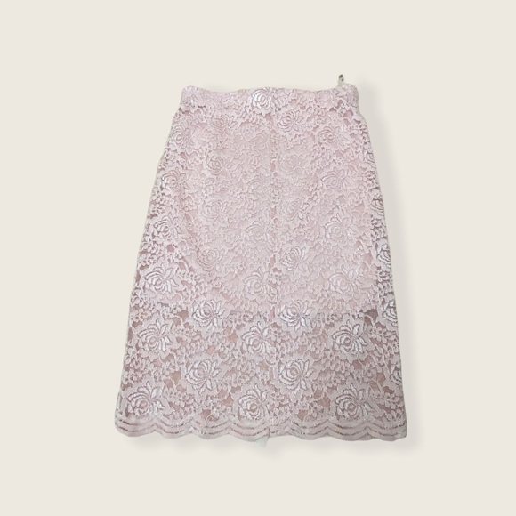 Forever 21 Blush Pink Lace Midi Pencil Skirt M - Picture 5 of 5